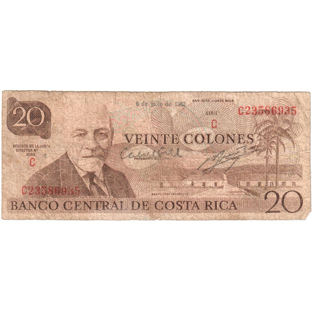 Kostarika,
20 Colones,
1982-07-08