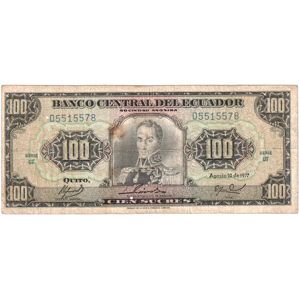 Ekvádor,
100 Sucres,
1977-08-10