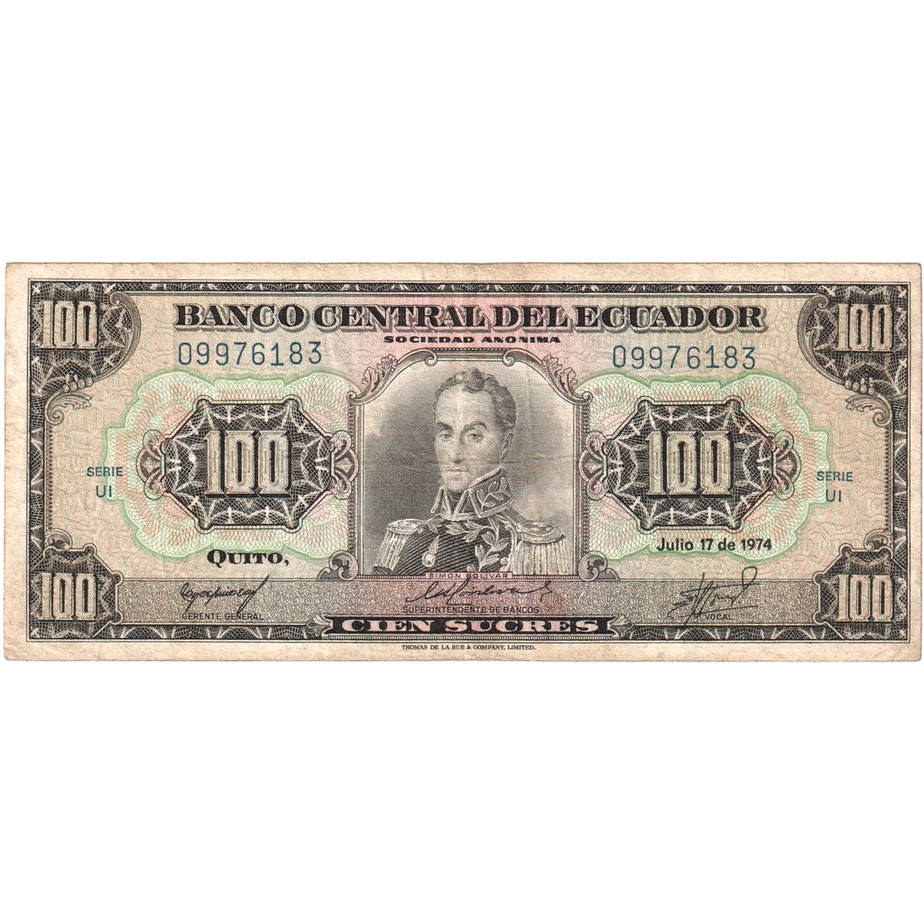 Ekvádor,
100 Sucres,
17. 7. 1974