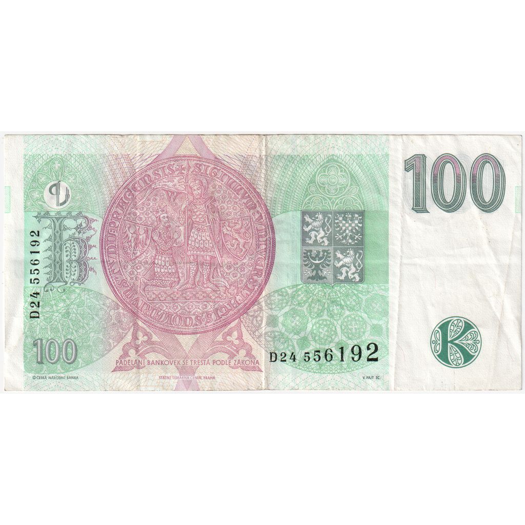 Česká republika,
100 korún,
AU(55-58)