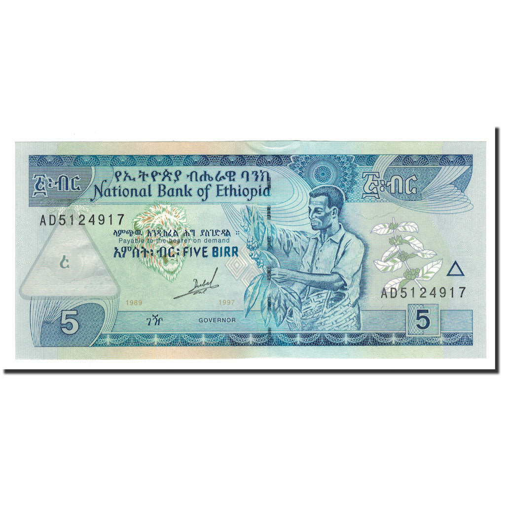 bankovka,
Etiópia,
5 Birr