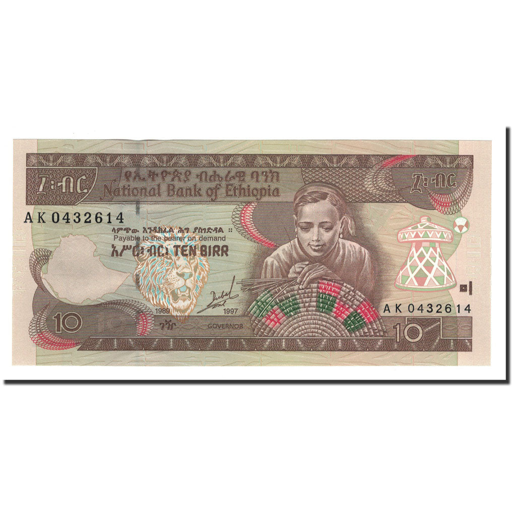 bankovka,
Etiópia,
10 Birr