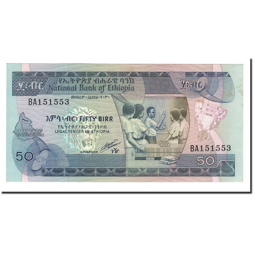 bankovka,
Etiópia,
50 Birr