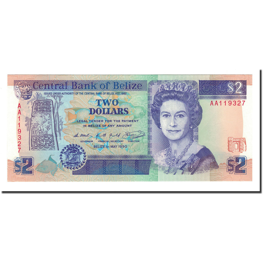 bankovka,
Belize,
2 doláre