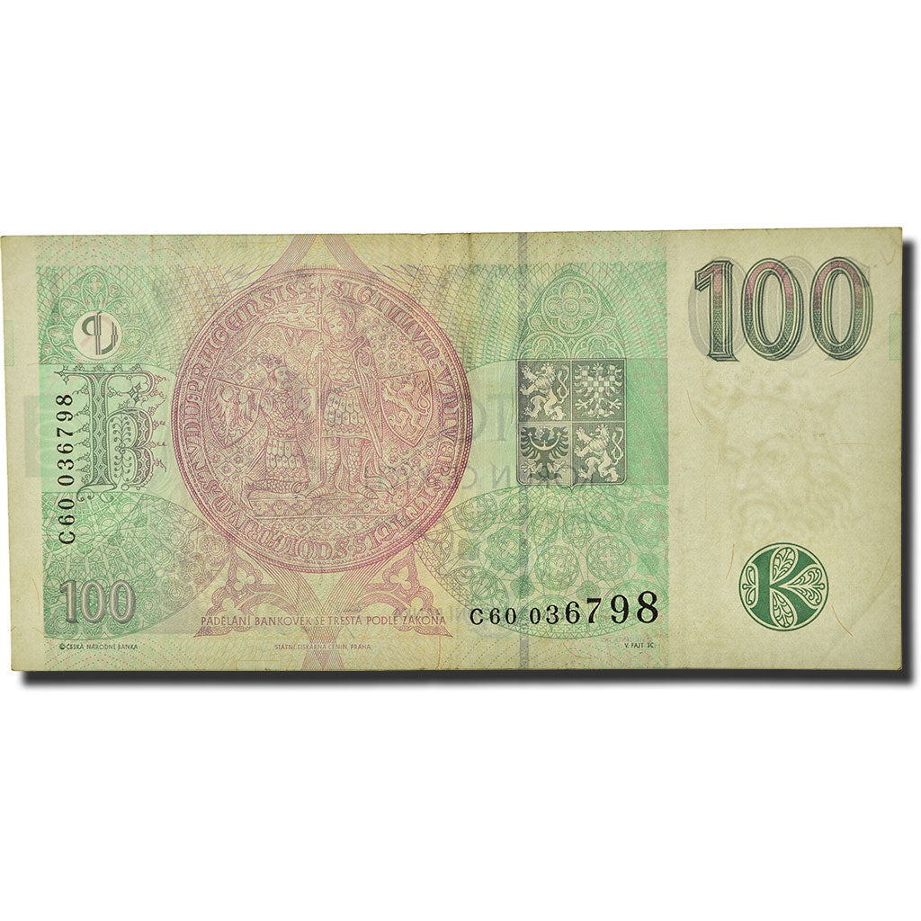 bankovka,
Česká republika,
100 korún