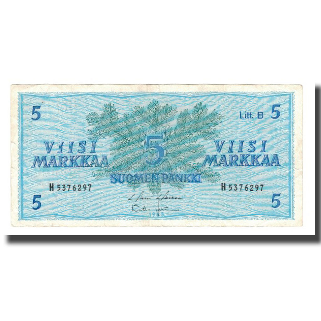 bankovka,
Fínsko,
5 Markkaa