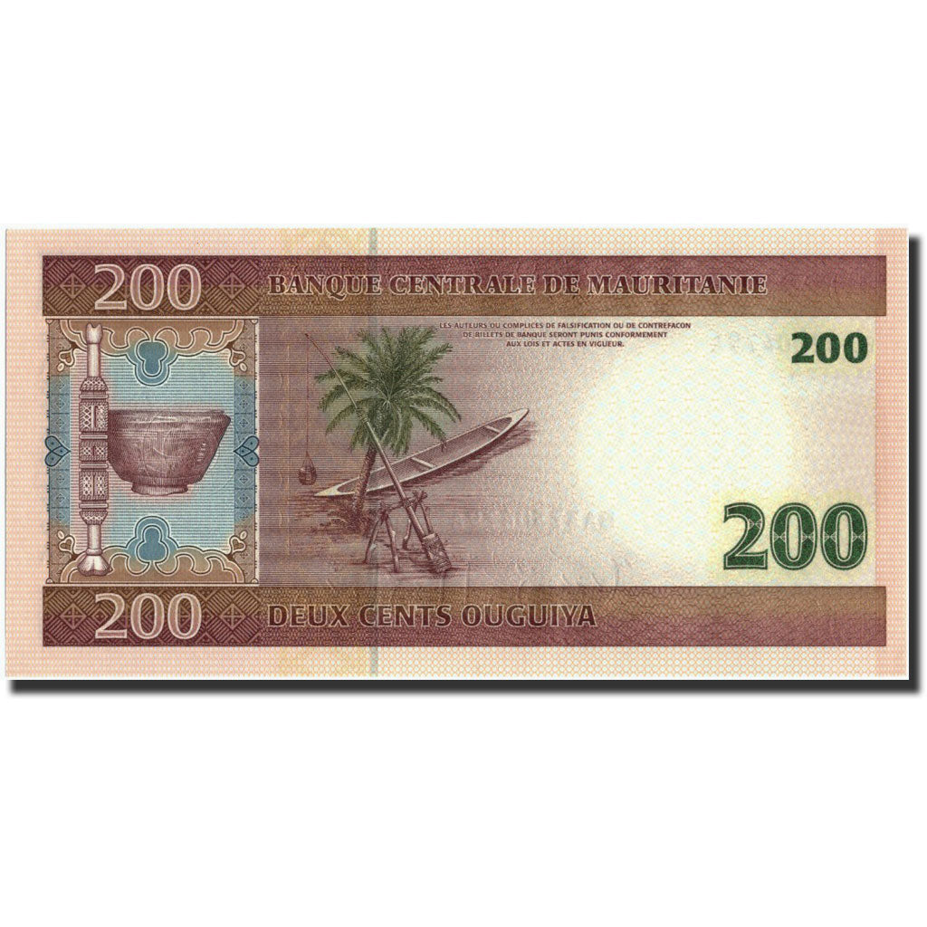 bankovka,
Mauretánia,
200 Ouguiya