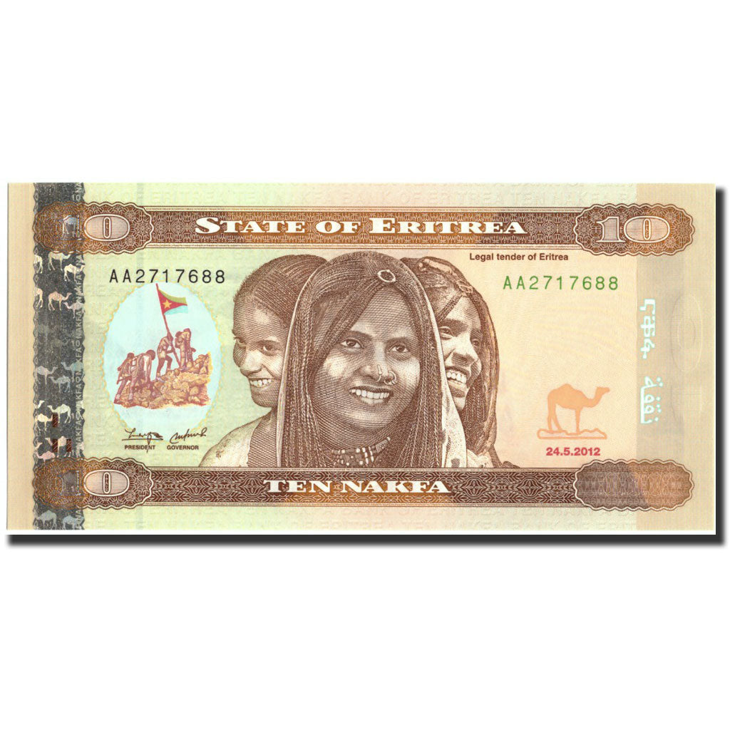 bankovka,
Eritrea,
10 Nakfa