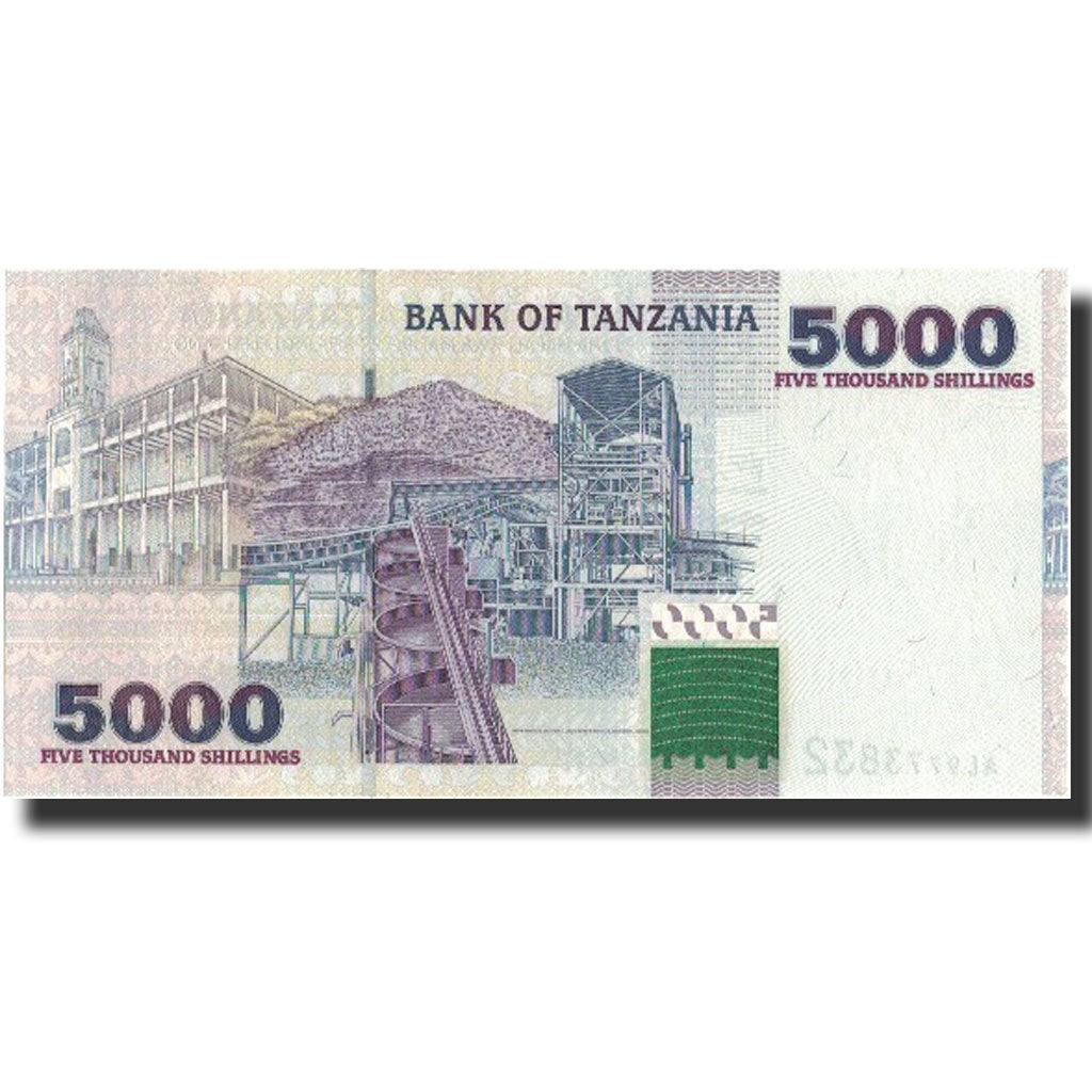 bankovka,
Tanzánia,
5000 šilingov
