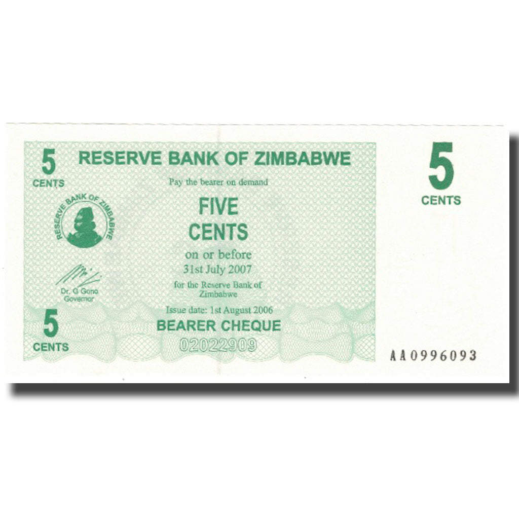 bankovka,
Zimbabwe,
5 centov