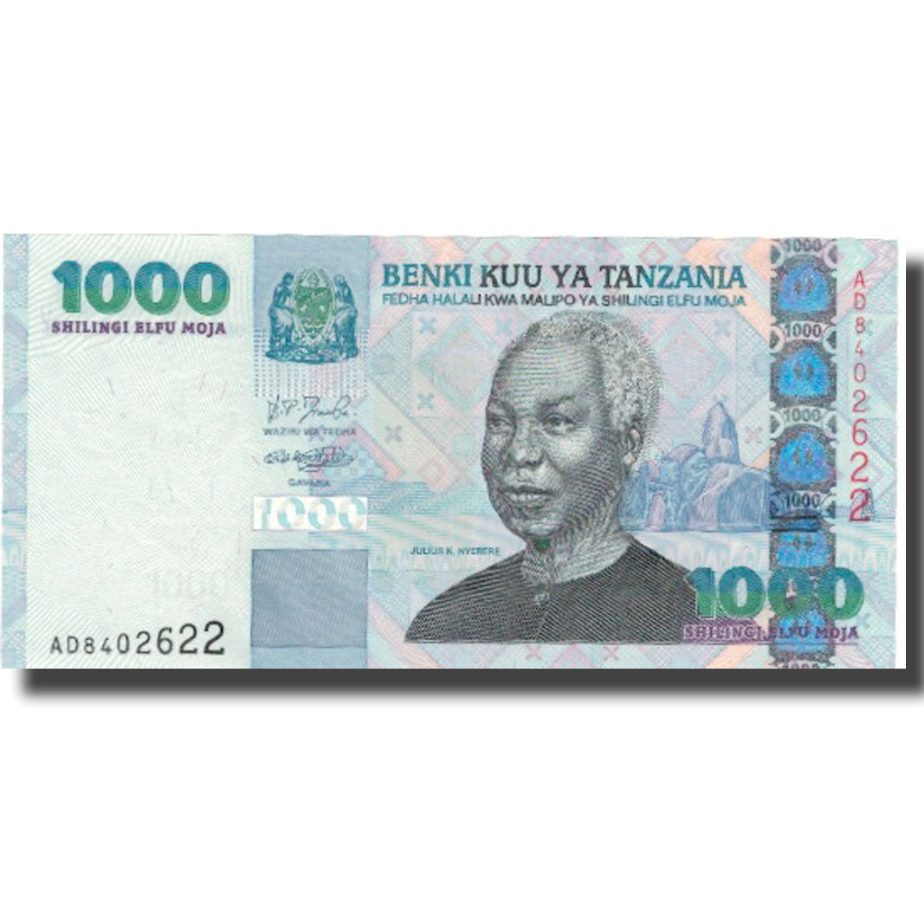 bankovka,
Tanzánia,
1000 šilingov