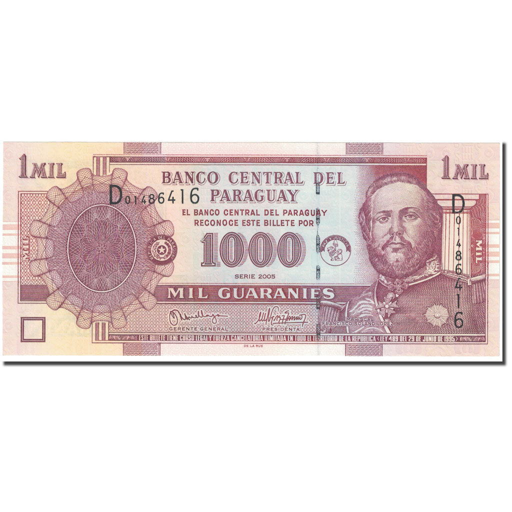 bankovka,
Paraguaj,
1000 záruk