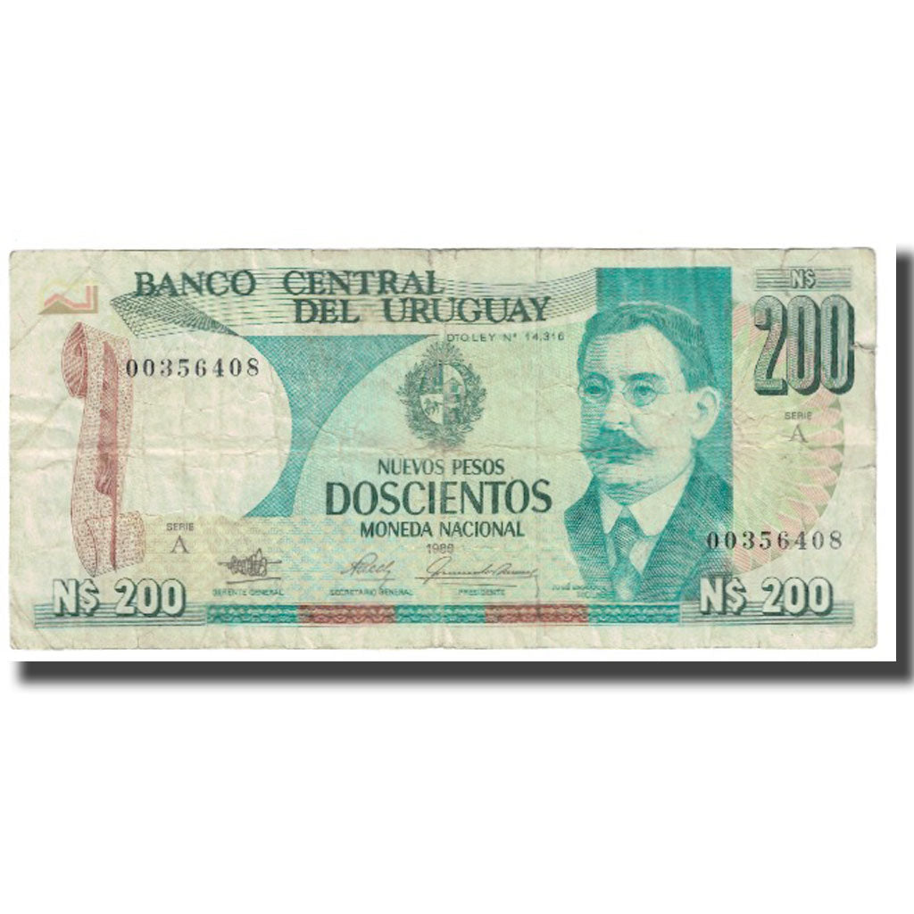 bankovka,
Uruguaj,
200 nuevos pesos