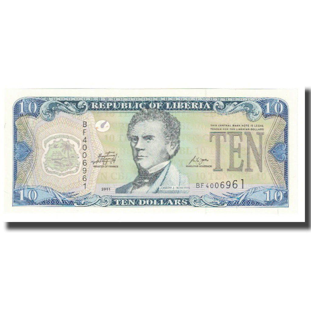 bankovka,
Libéria,
10 dolárov