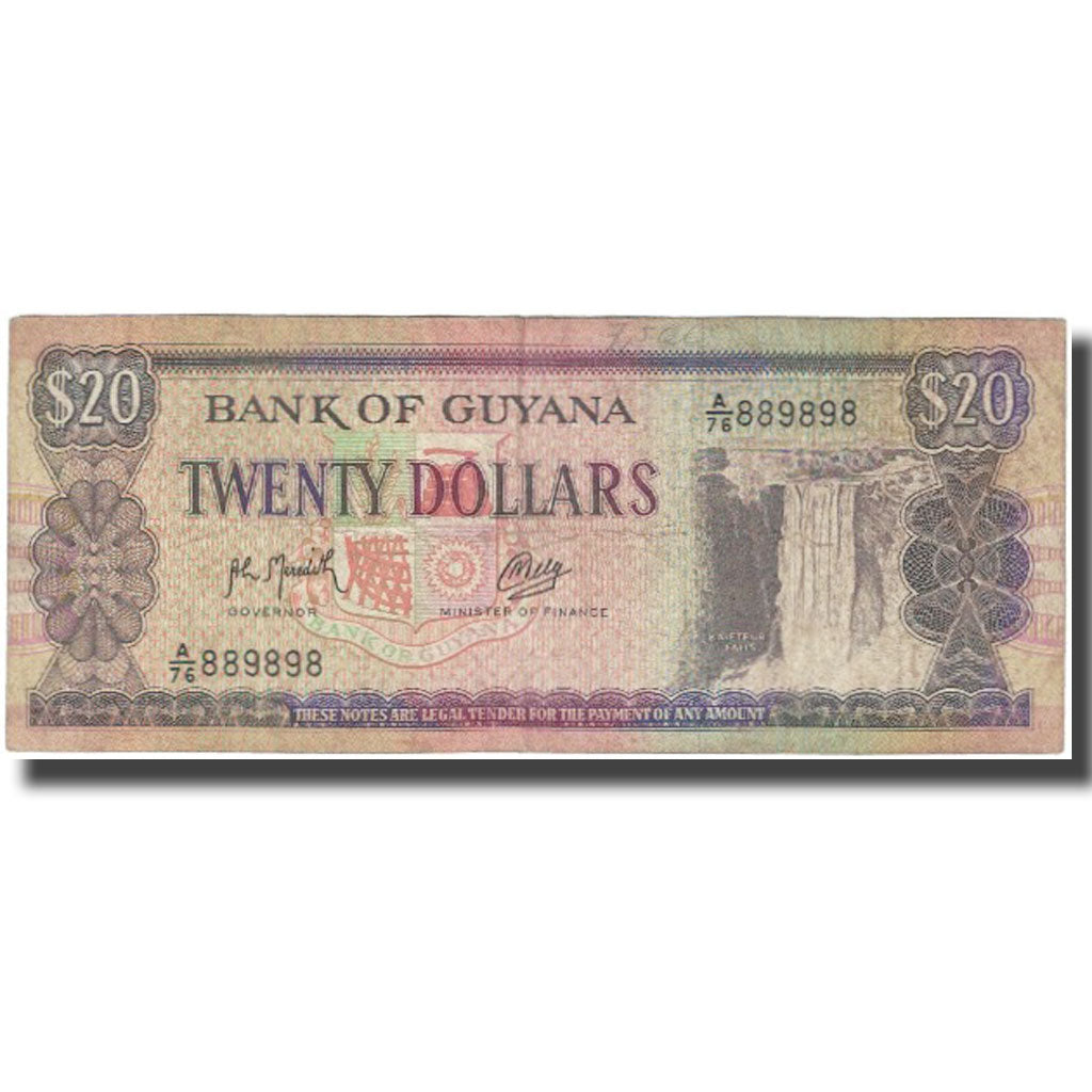 bankovka,
Guyana,
20 dolárov