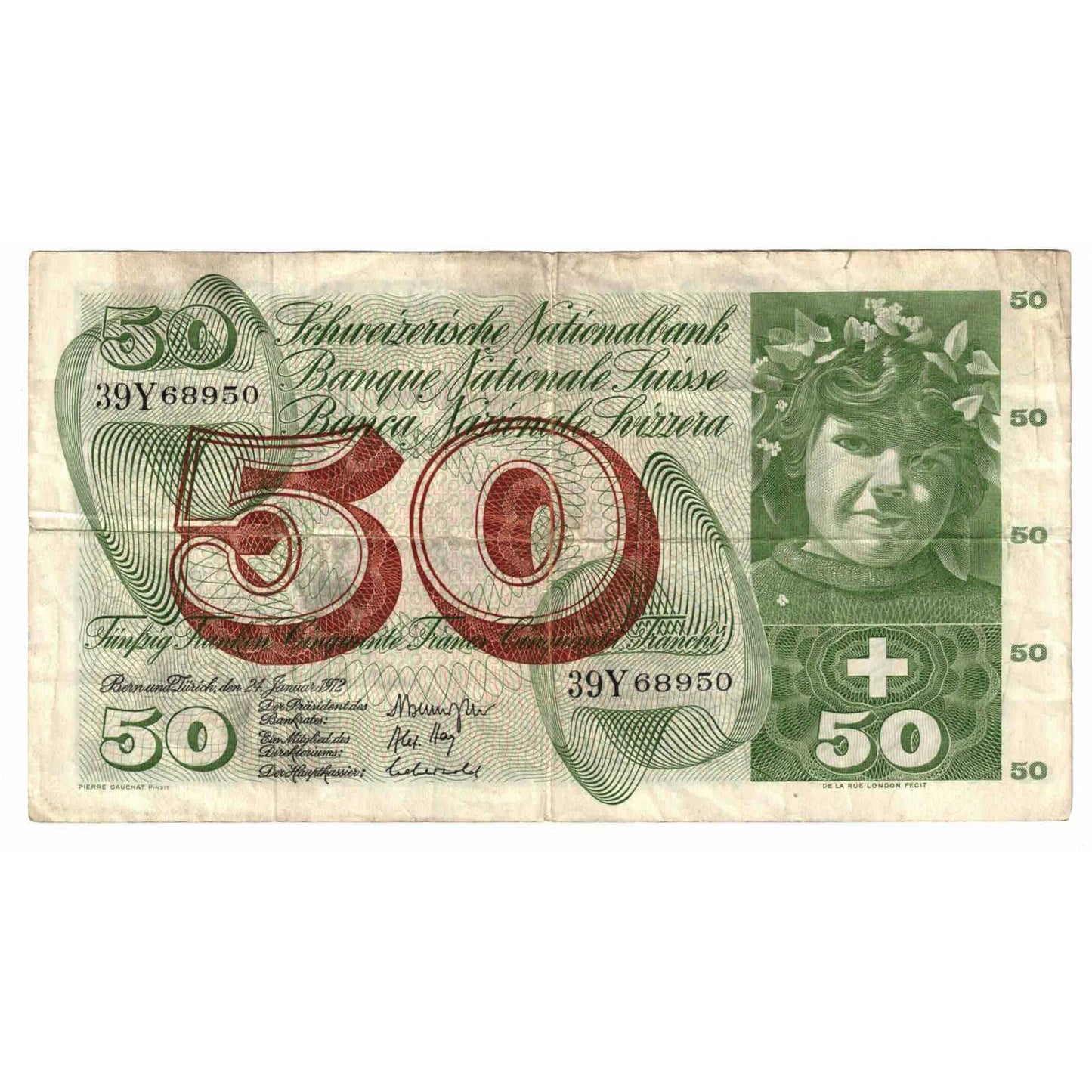 bankovka,
Švajčiarsko,
50 Franken