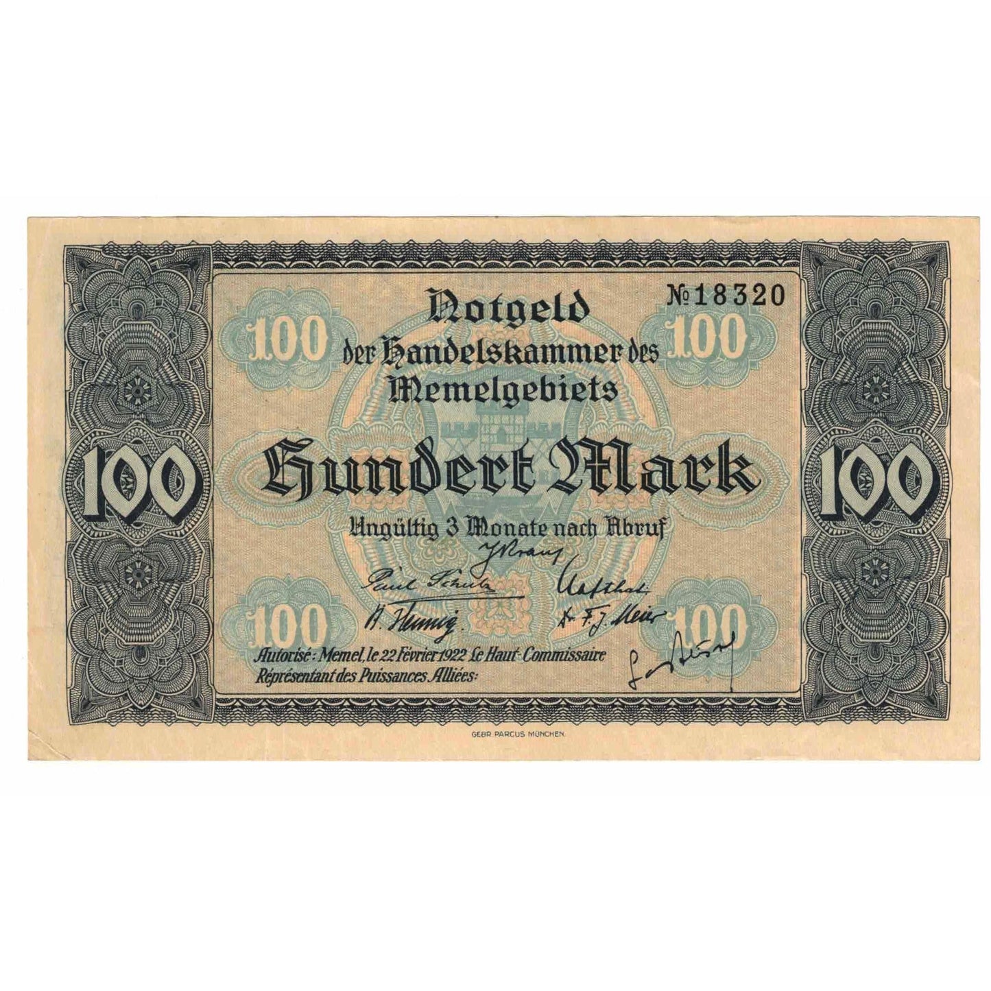 bankovka,
memel,
100 mariek