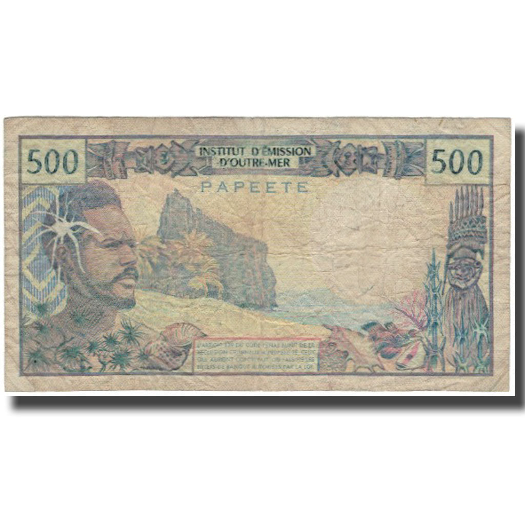 bankovka,
Tahiti,
500 frankov