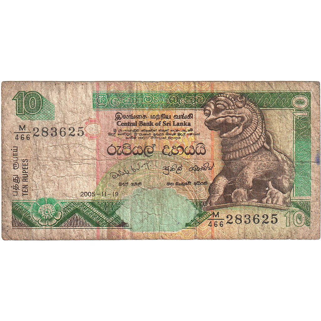 bankovka,
Srí Lanka,
10 rupií
