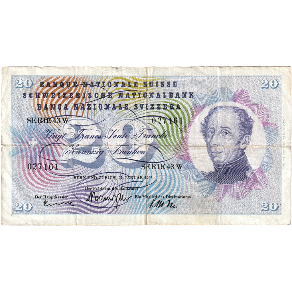 Švajčiarsko,
20 Franken,
1965
