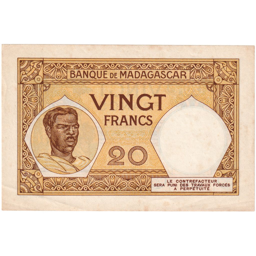 Madagaskar,
20 frankov,
1937