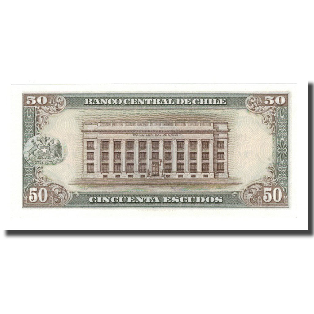 bankovka,
Čile,
50 Escudos