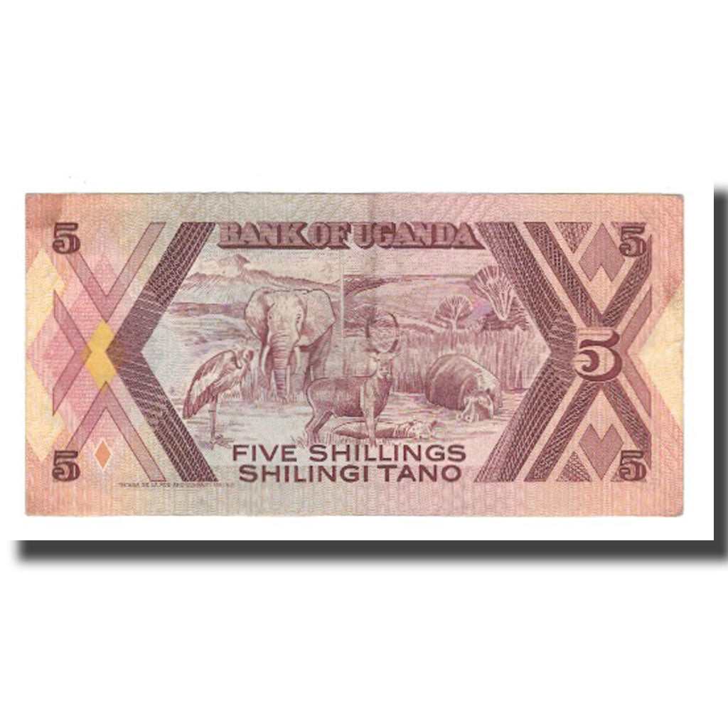 bankovka,
Uganda,
5 šilingov