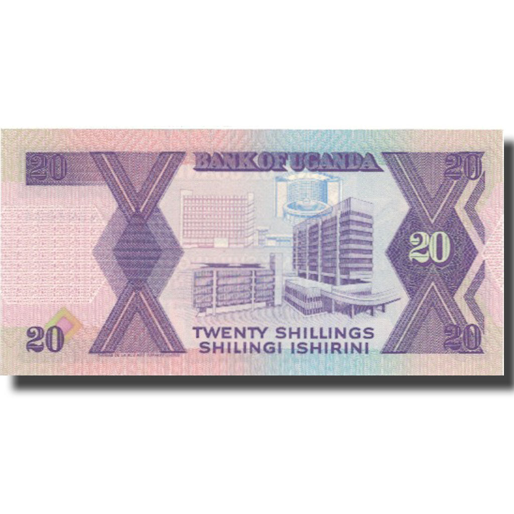 bankovka,
Uganda,
20 šilingov