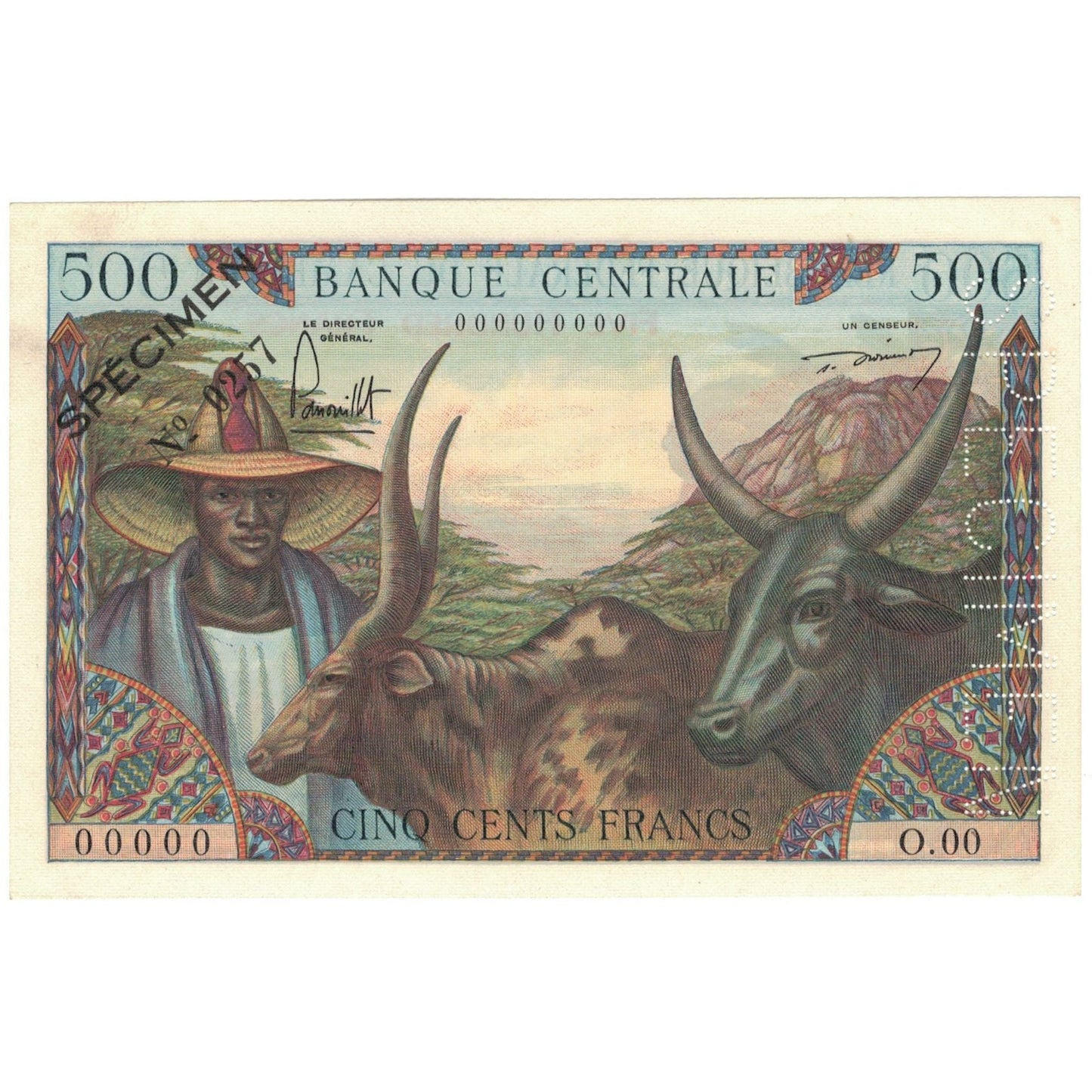 bankovka,
Kamerun,
500 frankov