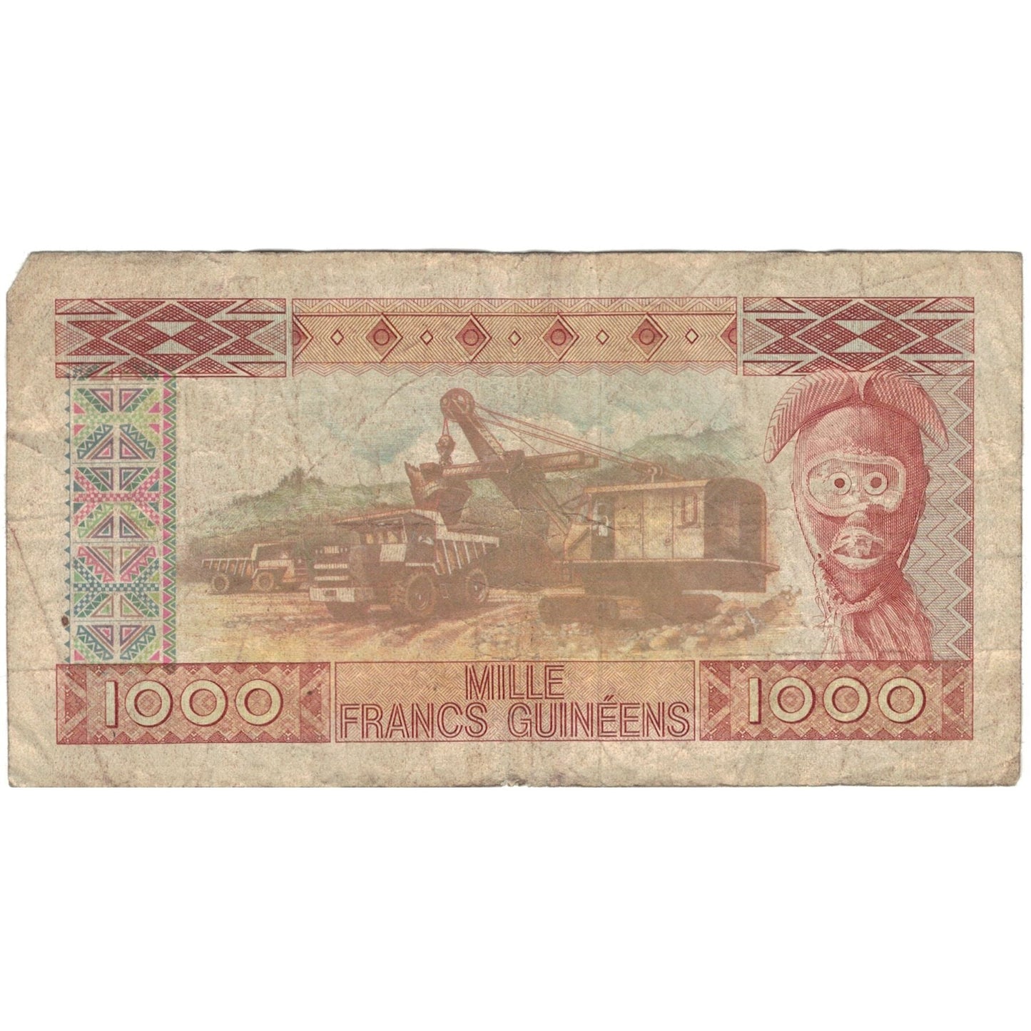 bankovka,
Guinea,
1000 frankov