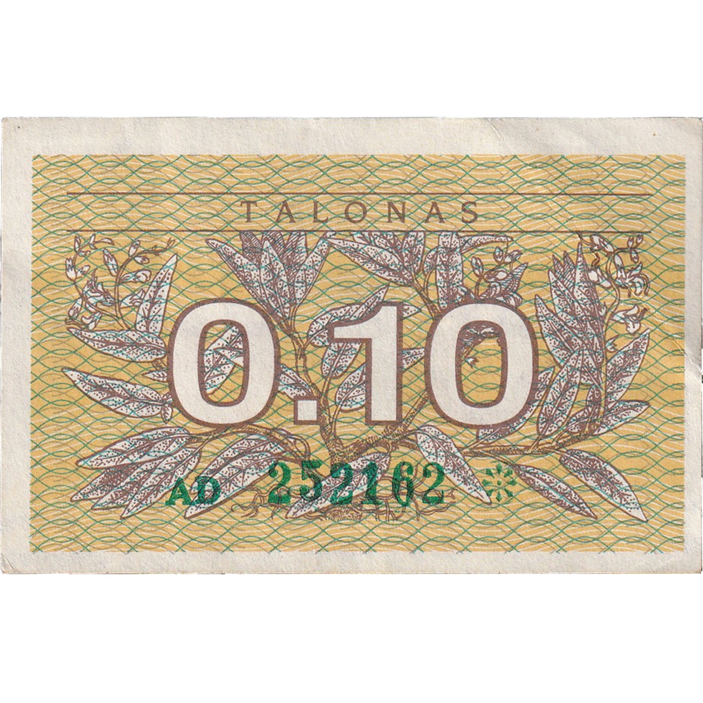 Litva,
0,10 Talonas,
1991