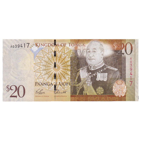bankovka, 
  
  Tonga, 
  
  20 Pa'anga