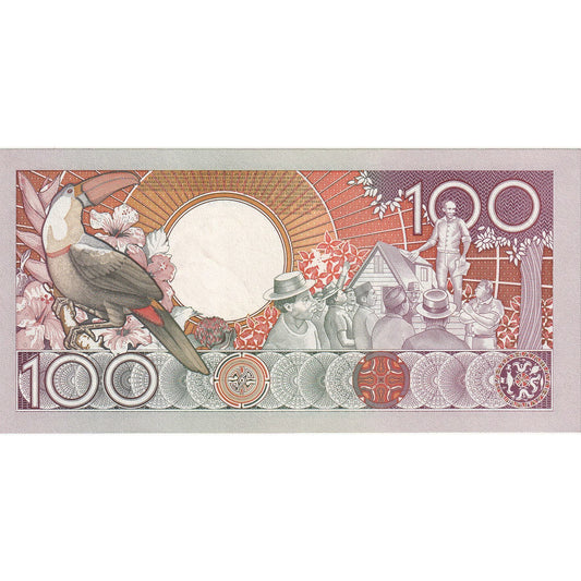 Surinam, 
  
  100 zlatých, 
  
  1986