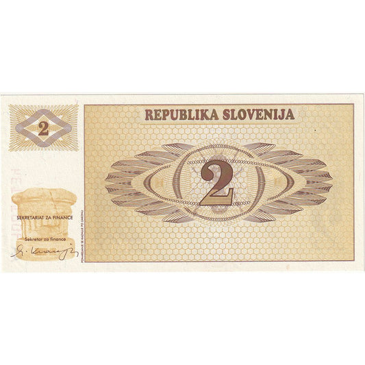 bankovka, 
  
  Slovinsko, 
  
  2 (Tolarjev)