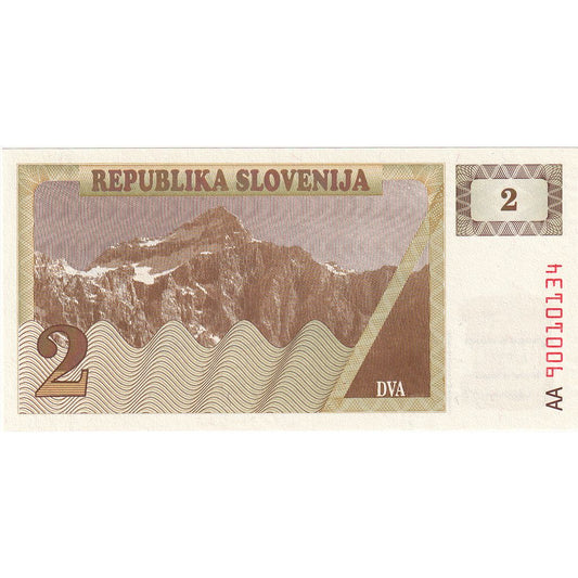 bankovka, 
  
  Slovinsko, 
  
  2 (Tolarjev)