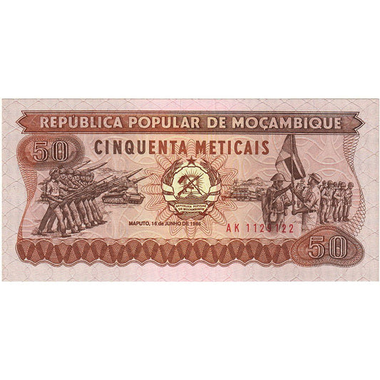 bankovka, 
  
  Mozambik, 
  
  50 Meticais