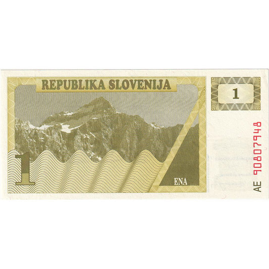 bankovka, 
  
  Slovinsko, 
  
  1 (Toliar)