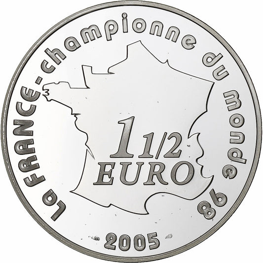 Francúzsko, 
  
  1 1/2 eura, 
  
  La France - Championne du monde 98