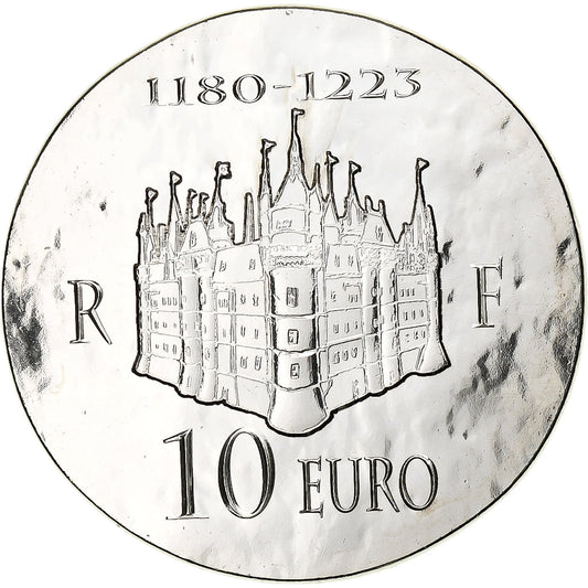 Francúzsko, 
  
  10 eur, 
  
  Filipa II. Augusta