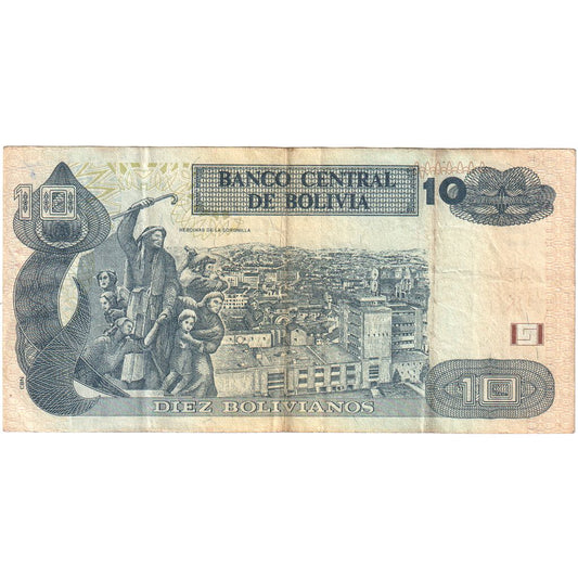 Bolívia, 
  
  10 Bolivianov, 
  
  1986