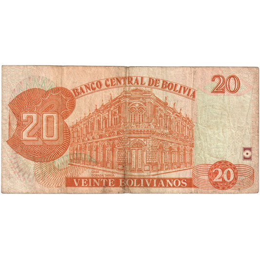 Bolívia, 
  
  20 Bolivianov, 
  
  1986