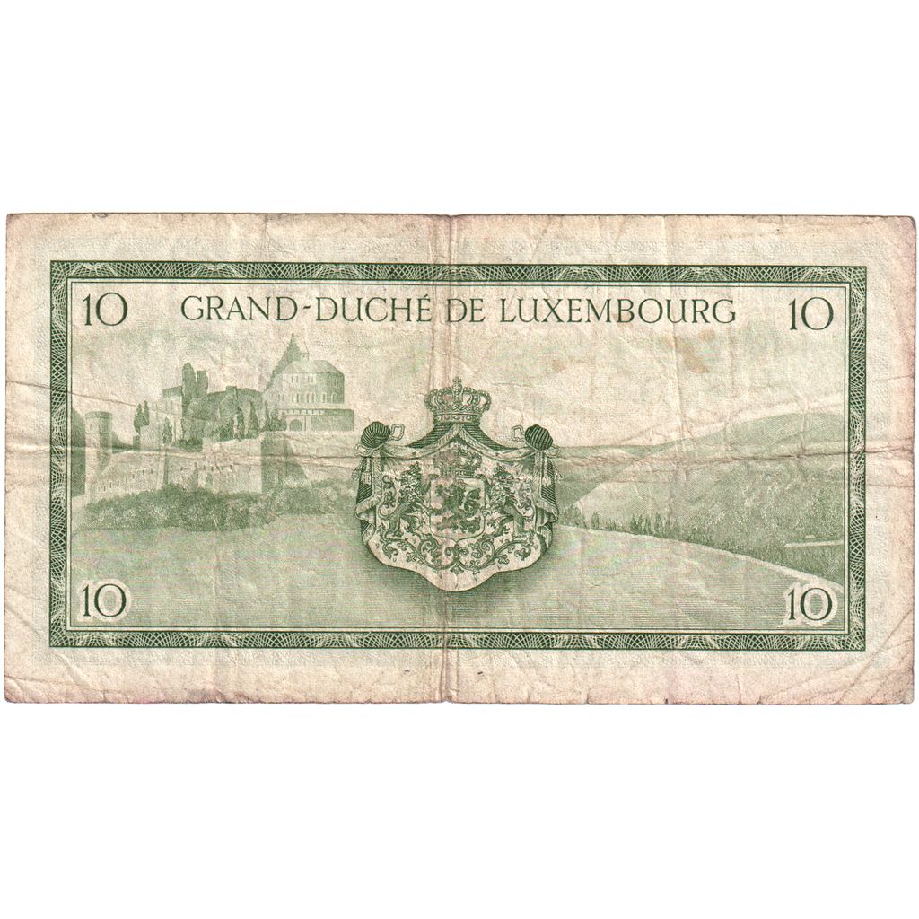 Luxembursko, 
  
  10 frankov, 
  
  Nedatované (1954)