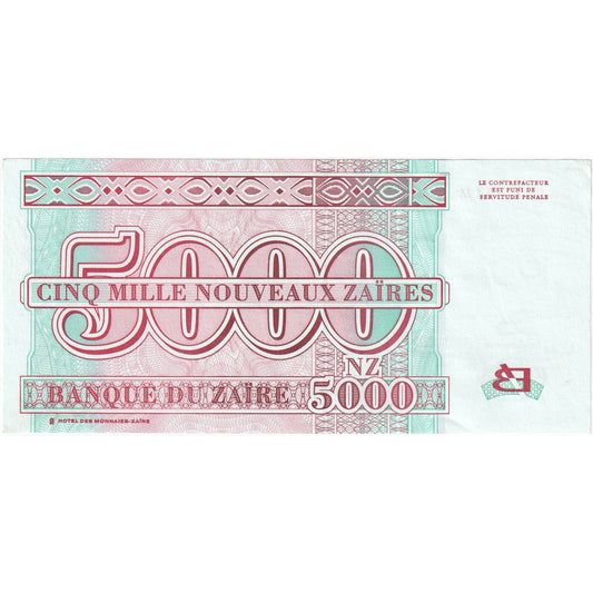 Zair, 
  
  5000 Nouveaux Zaires, 
  
  1995