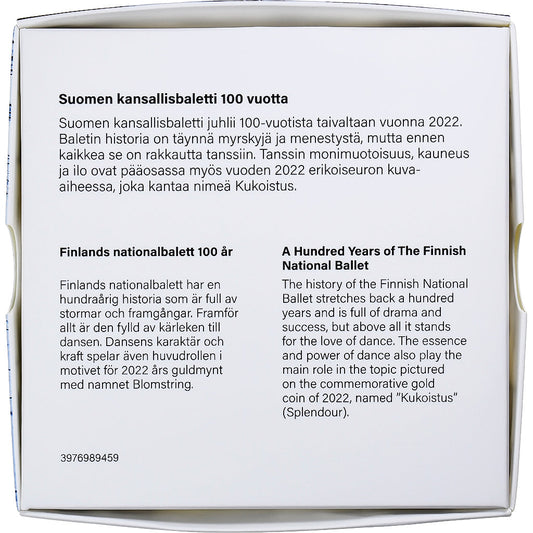Fínsko, 
  
  2 eurá, 
  
  100 rokov národného baletu