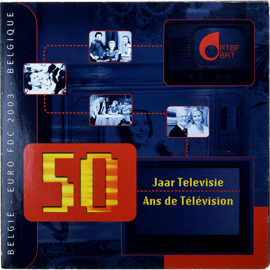 Belgicko, 
  
  Set 1 ct. - 2 eurá + žetón, 
  
  50 Ans de Télévision