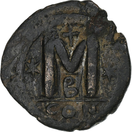 Justinian I, 
  
  Follis, 
  
  527-565