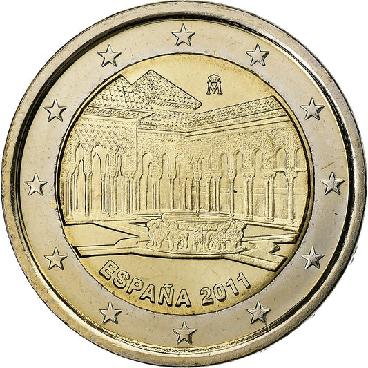 Španielsko, 
  
  2 eurá, 
  
  Alhambra v Granade