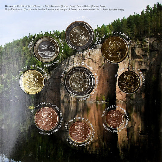 Fínsko, 
  
  Set 1 ct. - 2 eurá + 2 eurá, 
  
  2010
