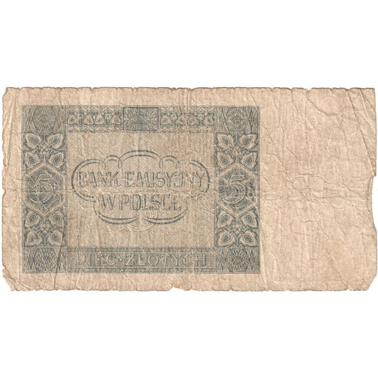 Poľsko, 
  
  5 zlotych, 
  
  1941-08-01