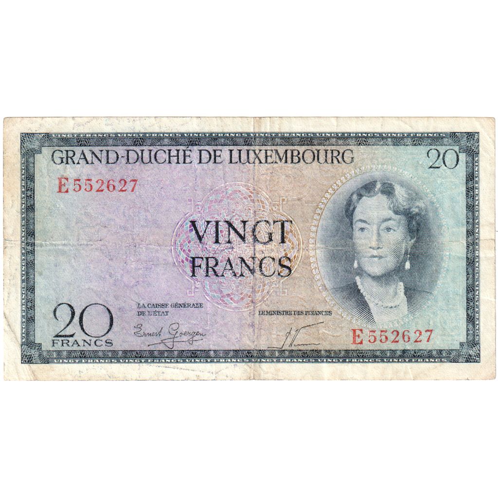 Luxembursko, 
  
  20 frankov, 
  
  VF(30-35)